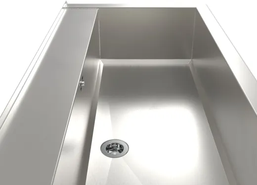 KUNe Arbeits-/ Mehrzweckbecken Novum 100 PWB22-100 wandhngend gekantetes und geschweites Ausgussbecken Verblendung Weiss