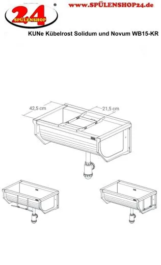 KUNe Kbelrost Edelstahl WB15-KR passend Ausgussbecken Solidum und Novum
