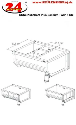 KUNe Kbelrost Plus Edelstahl WB15-KR+ passend Ausgussbecken Solidum Plus