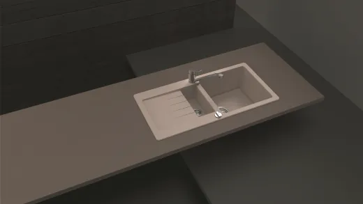 ✅ SCHOCK Kchensple TYPOS D-150S Cristalite Granitsple / Einbausple Basic Line mit Drehexcenter Farbe Onyx