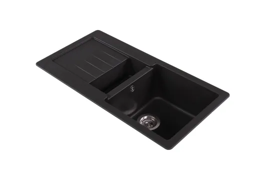 ✅ SCHOCK Kchensple TYPOS D-150S Cristalite Granitsple / Einbausple Basic Line mit Drehexcenter Farbe Onyx