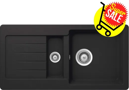 ✅ SCHOCK Kchensple TYPOS D-150S Cristalite Granitsple / Einbausple Basic Line mit Drehexcenter Farbe Onyx