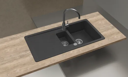 ✅ SCHOCK Kchensple Toledo D-150 Cristadur Nano-Granitsple / Einbausple mit Drehexcenter Farbe Bronze