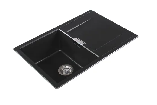 ✅ SCHOCK Kchensple Mono D-100S Cristadur Nano-Granitsple / Einbausple mit Drehexcenter Farbe Silverstone