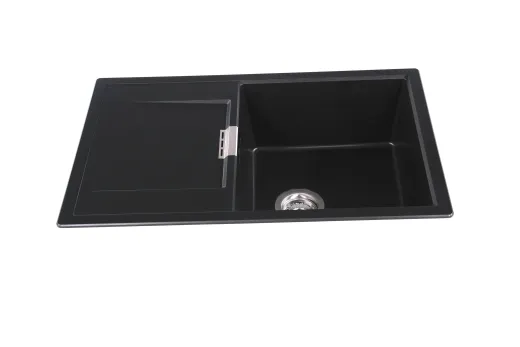 ✅ SCHOCK Kchensple Mono D-100 Cristadur Nano-Granitsple / Einbausple mit Drehexcenter Farbe Silverstone