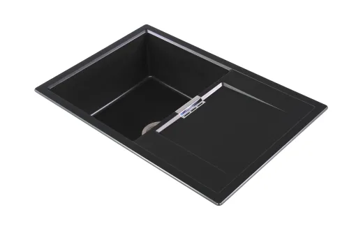 ✅ SCHOCK Kchensple Mono D-100 Cristadur Nano-Granitsple / Einbausple mit Drehexcenter Farbe Silverstone