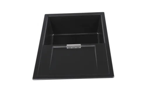 ✅ SCHOCK Kchensple Mono D-100 Cristadur Nano-Granitsple / Einbausple mit Drehexcenter Farbe Silverstone