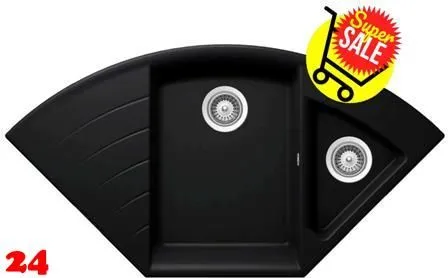 ✅ SCHOCK Kchensple Lotus C 150 Cristadur Nano-Granitsple / Ecksple mit Drehexcenter Farbe Puro