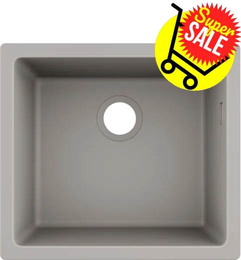 ✅ HANSGROHE Kchensple S51 S510-U450 SilicaTec Granit-Unterbausple 450 in Farbe Betongrau mit Siebkorb als Stopfen- oder Drehknopfventil