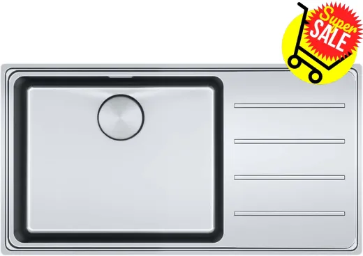 ✅ FRANKE Kchensple Mythos MYX 211 Einbausple Slimtop / Flchenbndig Becken links mit Siebkorb als Druckknopfventil