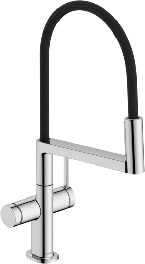 HANSGROHE Kchenarmatur Talis Select M54 PowderSpray Chrom Einhebelmischer mit Pendelbrause, Semi-Pro, 3jet (72861000)