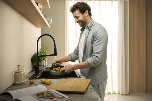 HANSGROHE Kchenarmatur Talis Select M54 PowderSpray Chrom Einhebelmischer mit Pendelbrause, Semi-Pro, 3jet (72861000)