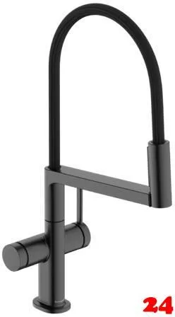 HANSGROHE Kchenarmatur Talis Select M54 PowderSpray Brushed Black Chrom Einhebelmischer mit Pendelbrause, Semi-Pro, 3jet (72861340)