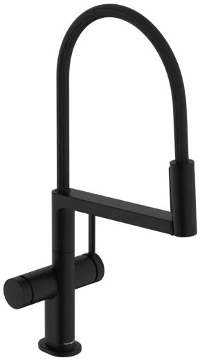 HANSGROHE Kchenarmatur Talis Select M54 PowderSpray Mattschwarz Einhebelmischer mit Pendelbrause, Semi-Pro, 3jet (72861670)