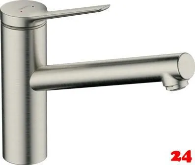 HANSGROHE Kchenarmatur Zesis M33 Edelstahl Finish Einhebelmischer 150 mit Festauslauf, 1jet (74802800)