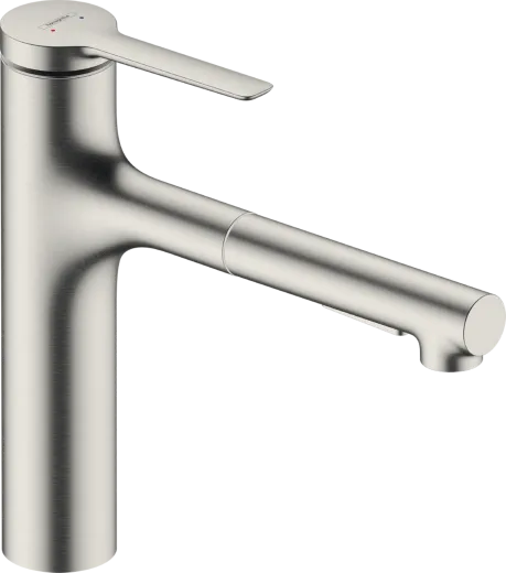 HANSGROHE Kchenarmatur Zesis M33 Edelstahl Finish Einhebelmischer 160 mit Ausziehbrause Metall, 2jet, sBox (74823800)