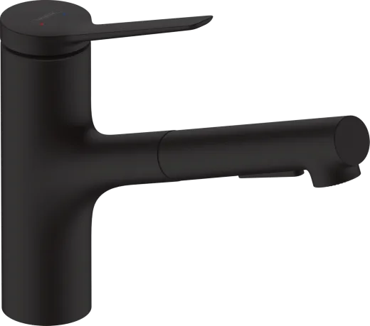 HANSGROHE Kchenarmatur Zesis M33 Mattschwarz Einhebelmischer 150 mit Ausziehbrause aus Metall, 2jet, sBox (74821670)