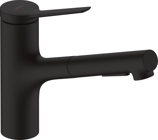 HANSGROHE Kchenarmatur Zesis M33 Mattschwarz Einhebelmischer 150 mit Ausziehbrause aus Metall, 2jet (74820670)