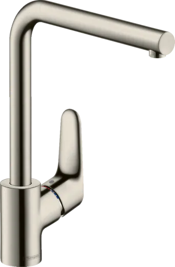 HANSGROHE Kchenarmatur Focus M41 Edelstahl Finish Einhebelmischer 280 EcoSmart mit Festauslauf, 1jet (31827800)