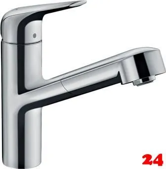 HANSGROHE Kchenarmatur Focus M42 Chrom Einhebelmischer 150 EcoSmart mit Ausziehauslauf, 1jet (71865000)