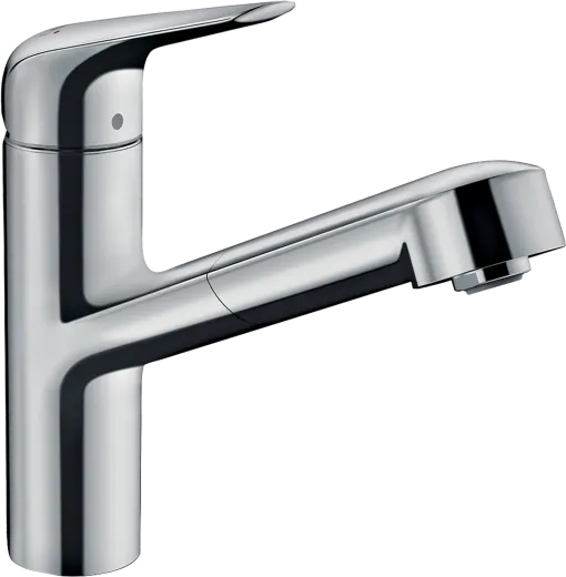 HANSGROHE Kchenarmatur Focus M42 Chrom Einhebelmischer 150 EcoSmart mit Ausziehauslauf, 1jet (71865000)