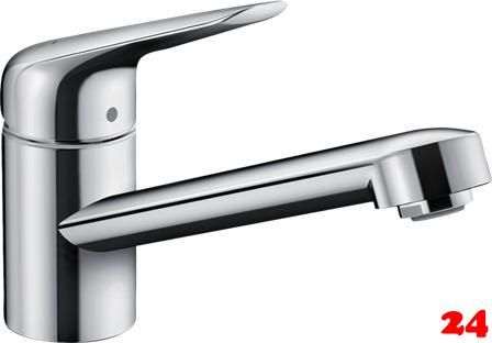 HANSGROHE Kchenarmatur Focus M42 Chrom Einhebelmischer 100 CoolStart EcoSmart mit Festauslauf, 1jet (71866000)