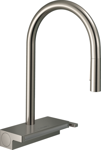 HANSGROHE Kchenarmatur Aquno Select M81 Edelstahl Finish Einhebelmischer 170 mit Zugauslauf als Ausziehbrause, 3jet (73837800)