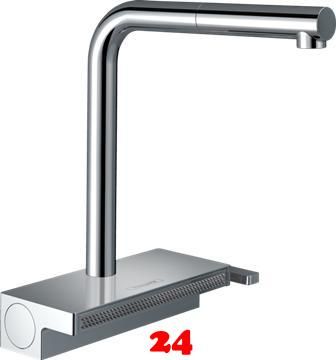 HANSGROHE Kchenarmatur Aquno Select M81 Chrom Einhebelmischer 250 mit Ausziehauslauf, 2jet (73836000)