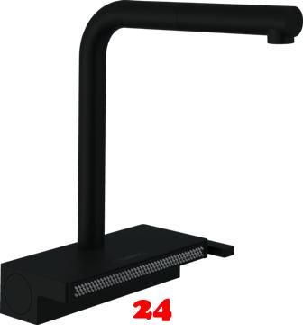 HANSGROHE Kchenarmatur Aquno Select M81 Mattschwarz Einhebelmischer 250 mit Ausziehauslauf, 2jet (73836670)