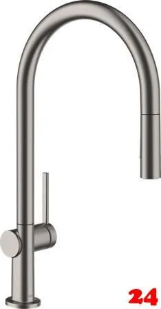 HANSGROHE Kchenarmatur Talis M54 Brushed Black Chrom Einhebelmischer 210 mit Ausziehbrause, 2jet, sBox (72801340)