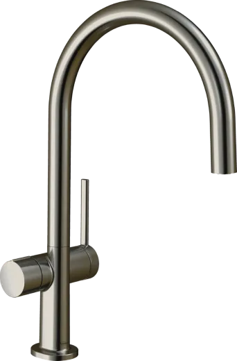 HANSGROHE Kchenarmatur Talis M54 Edelstahl Finish Einhebelmischer 220 Festauslauf mit Gerteabsperrventil, 1jet (72805800)