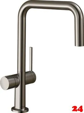 HANSGROHE Kchenarmatur Talis M54 Edelstahl Finish Einhebelmischer 220 Festauslauf mit Gerteabsperrventil, 1jet (72807800)