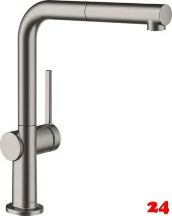 HANSGROHE Kchenarmatur Talis M54 Brushed Black Chrome Einhebelmischer 270 mit Ausziehauslauf, 1jet, sBox (72809340)