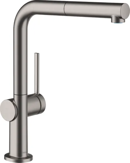 HANSGROHE Kchenarmatur Talis M54 Brushed Black Chrome Einhebelmischer 270 mit Ausziehauslauf, 1jet, sBox (72809340)