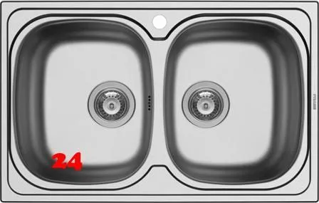 PYRAMIS Kchensple Sparta (79x50) 2B Einbausple / Doppelsple Siebkorb als Stopfenventil