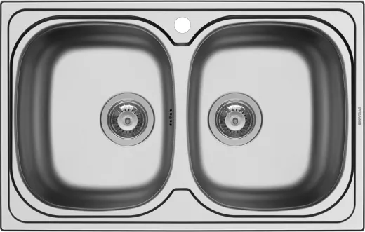 PYRAMIS Kchensple Sparta (79x50) 2B Einbausple / Doppelsple Siebkorb als Stopfenventil