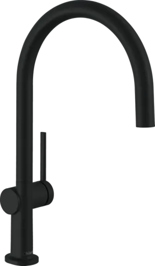 HANSGROHE Kchenarmatur Talis M54 Mattschwarz Einhebelmischer 220 EcoSmart mit Festauslauf Schwenkbereich einstellbar, 1jet (72843670)