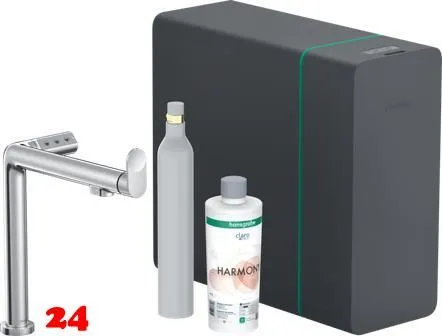 HANSGROHE Kchenarmatur Aqittura M91 Chrom SodaSystem 240 mit Festauslauf, 1jet, Starter Set (76810000)