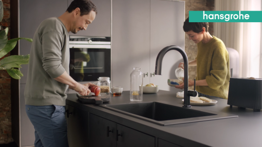 HANSGROHE Kchenarmatur Aqittura M91 Mattschwarz SodaSystem 240 mit Festauslauf, 1jet, Starter Set (76810670)