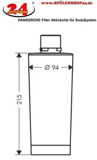 HANSGROHE Filter Aktivkohle fr SodaSystem, FilterSystem mit Bajonettverschluss fr Hansgrohe Filterkopf (76814000)