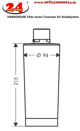 HANSGROHE Filter Ionen-Tauscher und Aktivkohle fr SodaSystem, FilterSystem mit Bajonettverschluss fr Hansgrohe Filterkopf (76815000)