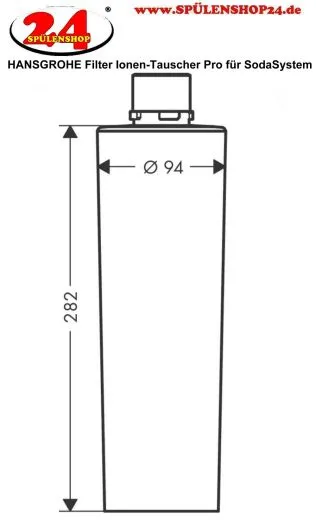 HANSGROHE Filter Ionen-Tauscher Pro und Aktivkohle fr SodaSystem, FilterSystem mit Bajonettverschluss fr Hansgrohe Filterkopf (76827000)