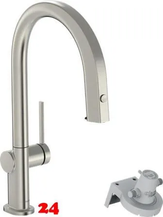 HANSGROHE Kchenarmatur Aqittura M91 Edelstahl Finish FilterSystem 210 mit Ausziehauslauf, 1jet, sBox (76826800)