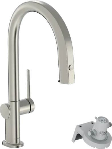 HANSGROHE Kchenarmatur Aqittura M91 Edelstahl Finish FilterSystem 210 mit Ausziehauslauf, 1jet, sBox (76826800)