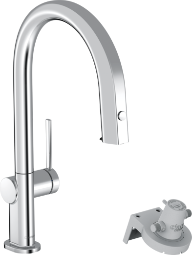 HANSGROHE Kchenarmatur Aqittura M91 Chrom FilterSystem 210 mit Ausziehauslauf, 1jet (76803000)
