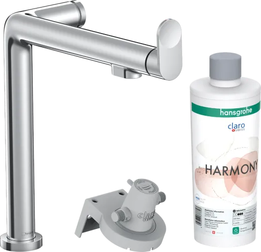HANSGROHE Kchenarmatur Aqittura M91 Chrom FilterSystem 240 mit Festauslauf, 1jet, Starter Set (76802000)