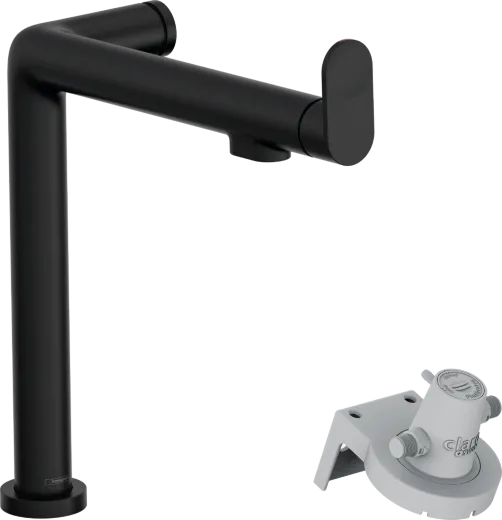 HANSGROHE Kchenarmatur Aqittura M91 Mattschwarz FilterSystem 240 mit Festauslauf, 1jet (76804670)