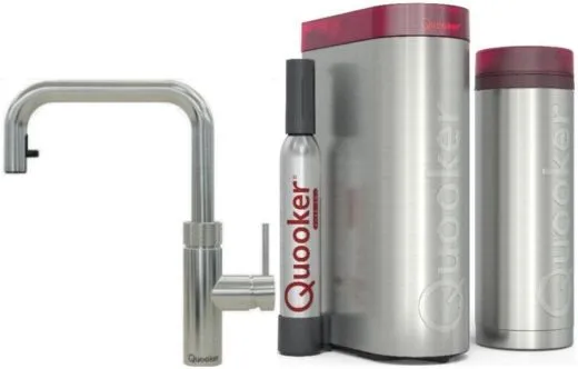QUOOKER FLEX SQUARE Zugauslauf Chrom VAQ PRO3 mit CUBE 2 *Der Wasserhahn, der alles kann! (PRO3FXSCHRCUBE)