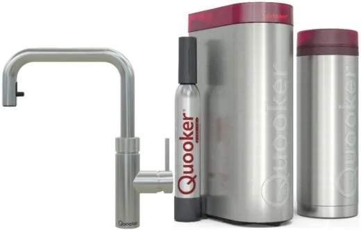 QUOOKER FLEX SQUARE Zugauslauf Edelstahl VAQ PRO3 mit CUBE 2 *Der Wasserhahn, der alles kann! (PRO3FXSSSTCUBE)