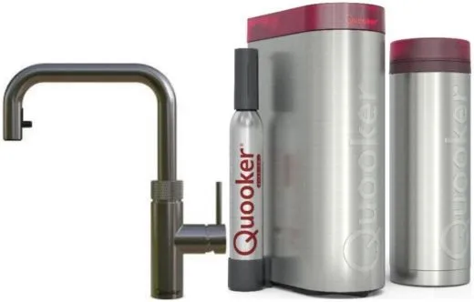 QUOOKER FLEX SQUARE Zugauslauf Gunmetal PVD VAQ PRO3 mit CUBE 2 *Der Wasserhahn, der alles kann! (PRO3FXSGMECUBE)